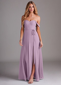 Azazie Aaron Bridesmaid Dresses Wisteria A-Line Off the Shoulder Chiffon Convertible Dress image4