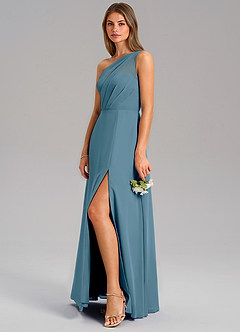 Azazie Phaedra Bridesmaid Dresses Bermuda A-Line One Shoulder Chiffon Dress image5