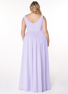 Azazie Keyla Bridesmaid Dresses Lilac A-Line V-Neck Pleated Chiffon Dress image7