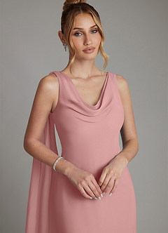 Azazie Essence Bridesmaid Dresses Dusty Rose Sheath Chiffon Dress image3