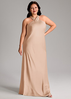 Azazie Doretta Bridesmaid Dresses English Rose Mermaid Pleated Stretch Satin Dress image10