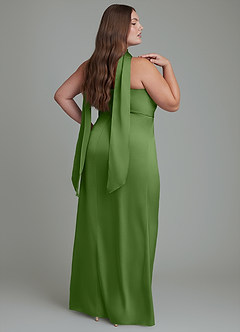 Azazie Calandra Bridesmaid Dresses Basil Sheath Pleated Stretch Satin Dress image7