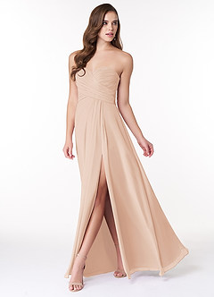 Azazie Arabella Allure Robes de demoiselle d'honneur Robe Trapèze Convertible en Mousseline de soie Encolure en Forme de Cœur Rose Perle image3