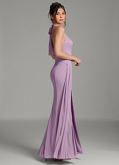 Azazie Ezra Vestidos de damas de honor Vestido Glicinia de Malla de Corte Sirena con Plisado image6