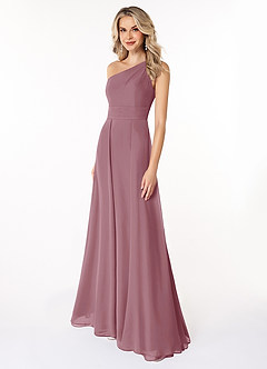 Azazie Dallas Bridesmaid Dresses Vintage Mauve A-Line One Shoulder Chiffon Dress image1