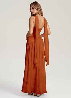 Azazie Tierney Bridesmaid Dresses Paprika A-Line Strapless Chiffon Convertible Dress image4