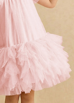 Azazie Eliza Flower Girl Klänningar Klä A-Line i Tyll Ärmlös image5