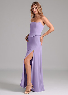 Azazie Jenilyn Bridesmaid Dresses Lilac A-Line Strapless Chiffon Dress image5