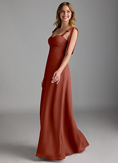 Azazie Lizet Bridesmaid Dresses Auburn A-Line Sweetheart Neckline Chiffon Dress image4