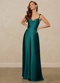 Christian Siriano Bridal for Azazie 1001 Bridesmaid Dresses Peacock A-Line Sweetheart Neckline Stretch Satin Dress image3