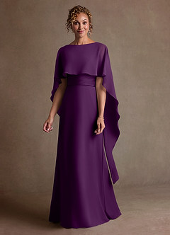 Azazie Marilla Abiti per la Madre della Sposa Abito A-Line in Chiffon Plissettato Uva image4