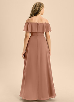 Azazie Maggie Junior Bronzer A-Line Off the Shoulder Chiffon Dress image6