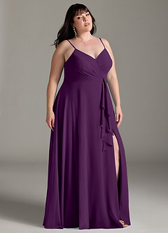 Azazie Akita Bridesmaid Dresses Grape A-Line Chiffon Dress image7