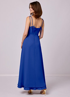 Barbie ♥ Azazie Bridesmaid Dresses Royal Blue A-Line Pleated Chiffon Dress image2