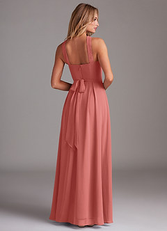 Azazie Dixie Brautjungfernkleider Eine Linie Halter Gefaltet Chiffon Kleid Antike Rose image2
