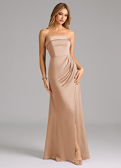 Azazie Aretha Bridesmaid Dresses English Rose A-Line Strapless Stretch Satin Convertible Dress image1