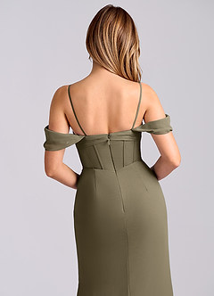 Azazie Joanne Final Sale Black Mermaid Off the Shoulder Chiffon Dress image2