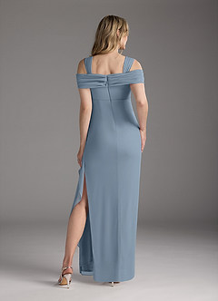 Azazie Weitzman Mother of the Bride Dresses Dusty Blue Sheath Sequins Mesh Dress image5