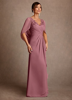 Azazie Santa Clara Mother of the Bride Dresses Desert Rose A-Line Lace Dress image4