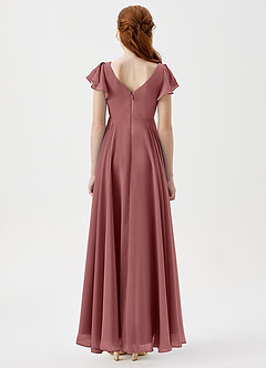 Azazie Caria Junior Amethyst A-Line Pleated Chiffon Dress image4
