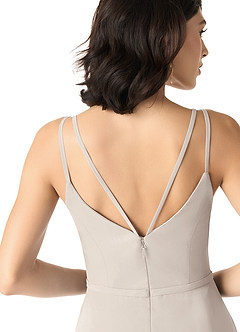 Azazie Janine Bridesmaid Dresses Frost A-Line V-Neck Chiffon Dress image5