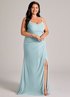 Azazie Deandra Bridesmaid Dresses Mist Mermaid Pleated Chiffon Dress image10