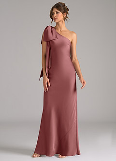 Azazie Capri Bridesmaid Dresses Amethyst Mermaid One Shoulder Stretch Satin Dress image4