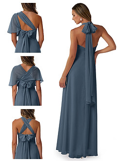 Azazie Fifi Bridesmaid Dresses Neptune A-Line Strapless Chiffon Convertible Dress image8