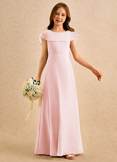Azazie Kittie Girls Formal Flower Girl Klänningar Klä A-Line i Chiffong image6