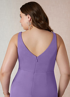 Azazie Leandra Bridesmaid Dresses Tahiti Mermaid V-Neck Pleated Mesh Dress image13