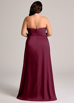 Azazie Wren Brudtärnklänningar Klä av A-Linje i Stretch Satin Axelbandslös Mullbär Konvertibel image7