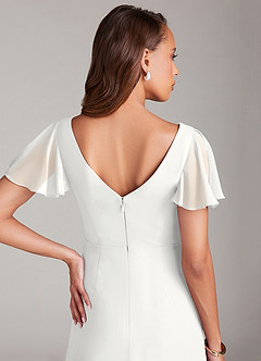 Azazie Soren Bridesmaid Dresses White A-Line Ruched Chiffon Dress image7
