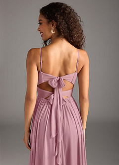 Azazie Zeya Final Sale Vintage Mauve A-Line Pleated Mesh Dress image8