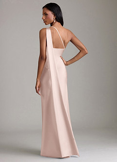 Azazie Galinda Suknie dla druhen Syrena Jedno ramię Satyna elastyczna Do ziemi Sukienka image6