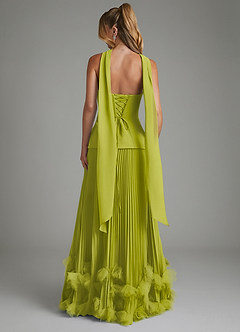 Azazie Alex Bridesmaid Dresses Lemongrass A-Line Corset Chiffon Dress image2