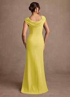 Azazie Irvine Kleider für die Brautmutter A-Linie Plissee Chiffon Kleid Kanarienvogel image3
