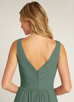 Azazie Pierrette Brautjungfernkleider A-Linie Plissee Chiffon Kleid Eukalyptus image6