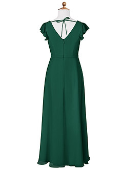 Azazie Claudine Junior Emerald A-Line Pleated Chiffon Dress image6