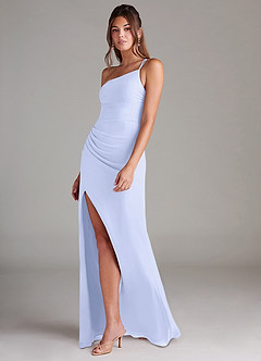 Azazie Eren Jurken voor bruidsmeisjes Jurk van Chiffon met Kolom One-Shoulder Lavendel image11