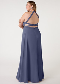 Azazie Clarice Bridesmaid Dresses Stormy A-Line Halter Chiffon Dress image12