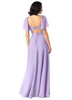 Azazie Chloe Bridesmaid Dresses Lilac A-Line Sweetheart Neckline Chiffon Dress image2