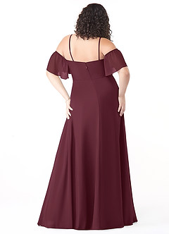 Azazie Sue Jurken voor bruidsmeisjes Converteerbaar Jurk van Chiffon met A-Lijn Off the Shoulder Cabernet image7