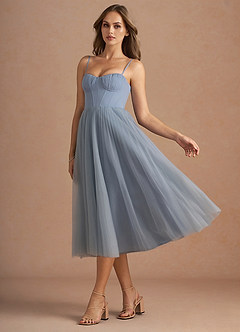 Bree 파우더 블루 미디 드레스 image3