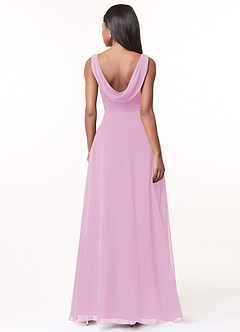 Azazie Karina Bridesmaid Dresses Candy Pink A-Line Pleated Chiffon Dress image2