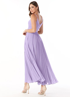 Azazie Raychelle Brautjungfernkleider A-Linie V-Hals Chiffon Kleid Flieder image4