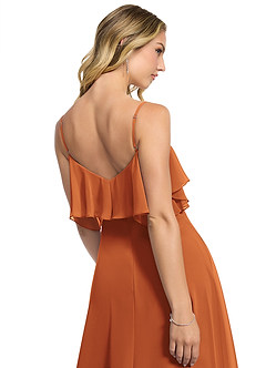 Azazie Jean Robes de demoiselle d'honneur Robe Trapèze Convertible en Mousseline de soie Cannelle image5