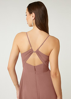 Azazie Minie Bridesmaid Dresses Cedar Rose A-Line Bow Chiffon Dress image7