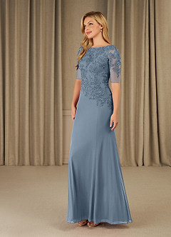 Azazie Ivanna Mother of the Bride Dresses Dusty Blue Mermaid Lace Dress image3