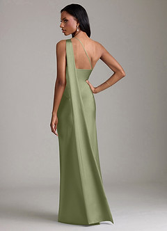 Azazie Juniper Abiti da Damigella Abito Sirena in Raso Elasticizzato Monospalla Salvia Da Giardino image6