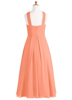 Azazie Kaleigh Junior A-Linie Plissee Chiffon Kleid Agave image7